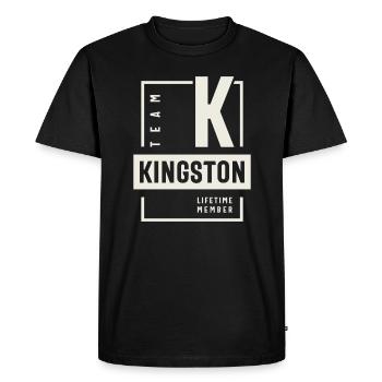 Team Kingston Lifetime Member Kingston Name - Men's Premium Organic T-Shirt - black - Front - Nico (187cm)