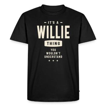 C’est un truc de Willie, vous ne comprendriez pas - T-shirt Premium bio Homme - noir - Devant - Nico (187cm)