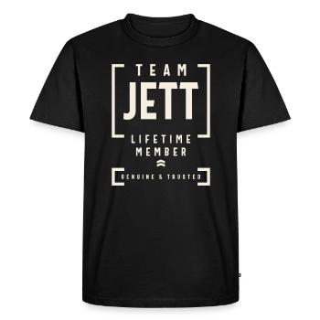 Team Jett Lifetime Member - Jett Name - Men's Premium Organic T-Shirt - black - Front - Nico (187cm)