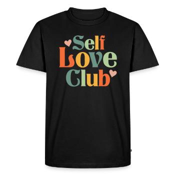 Vintage Self Love Club - Inspirational Christian - Men's Premium Organic T-Shirt - black - Front - Nico (187cm)