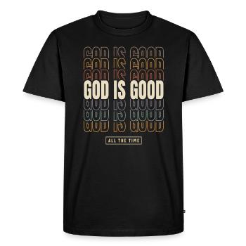 Dieu est bon tout le temps - Design inspirant - T-shirt Premium bio Homme - noir - Devant - Nico (187cm)