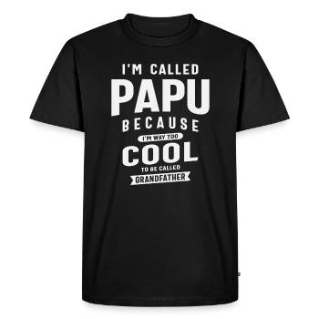 Papu Trop cool pour grand-père grand-père drôle - T-shirt Premium bio Homme - noir - Devant - Nico (187cm)