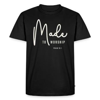 Adorez avec un but Psaume 95 :1 Citation chrétienne - T-shirt Premium bio Homme - noir - Devant - Nico (187cm)