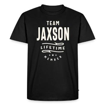 Membre à vie de l’équipe Jaxson Nom personnalisé Jaxson - T-shirt Premium bio Homme - noir - Devant - Nico (187cm)