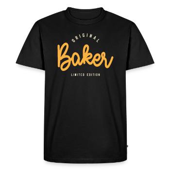 Original Baker Limited Edition - Men's Premium Organic T-Shirt - black - Front - Nico (187cm)