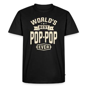 World's Best Pop-Pop - Dad Grandpa - Men's Premium Organic T-Shirt - black - Front - Nico (187cm)
