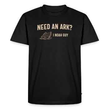 Besoin d’une arche ? Citation de Me Noah Guy Christian - T-shirt Premium bio Homme - noir - Devant - Nico (187cm)