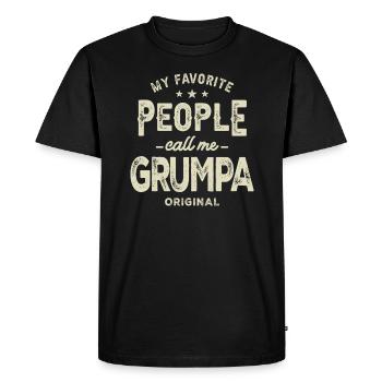 Mes gens préférés m’appellent Grumpa Funny Grandpa - T-shirt Premium bio Homme - noir - Devant - Nico (187cm)