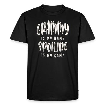 Grammy c’est mon nom Gâter c’est mon jeu Drôle de grand-mère - T-shirt Premium bio Homme - noir - Devant - Nico (187cm)