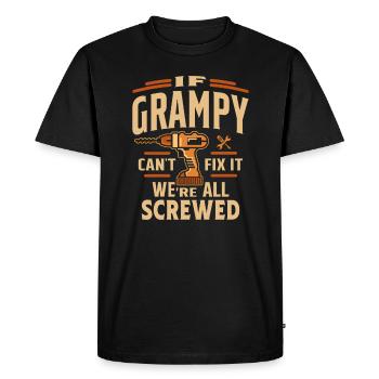 If Grampy Cant Fix It Funny Handyman Grandpa - Men's Premium Organic T-Shirt - black - Front - Nico (187cm)