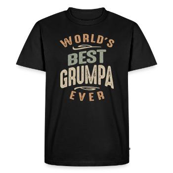 World's Best Grumpa Ever Funny Grandpa - Men's Premium Organic T-Shirt - black - Front - Nico (187cm)