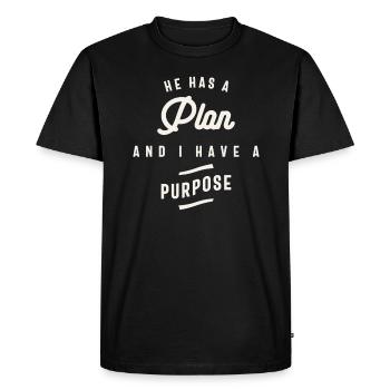 Plan divin Vie utile Citation chrétienne - T-shirt Premium bio Homme - noir - Devant - Nico (187cm)