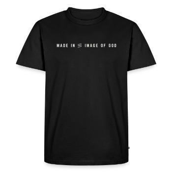 Image Of God Christian Quote - Men's Premium Organic T-Shirt - black - Front - Nico (187cm)