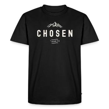Chosen 1 Peter 2:9 Christian Quote - Men's Premium Organic T-Shirt - black - Front - Nico (187cm)