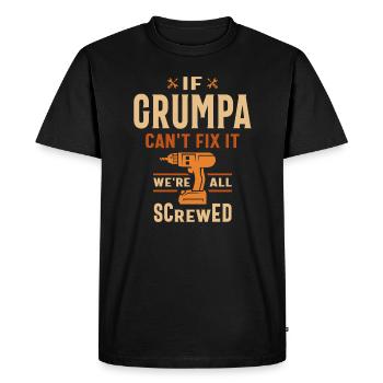 If Grumpa Cant Fix It Funny Handyman Grandpa - Men's Premium Organic T-Shirt - black - Front - Nico (187cm)