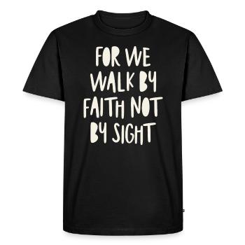 Marcher par la foi citation chrétienne inspirante - T-shirt Premium bio Homme - noir - Devant - Nico (187cm)