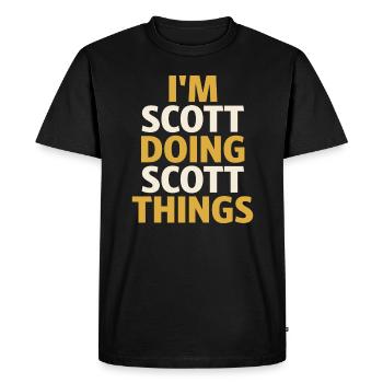 Je suis Scott Doing Scott Choses Drôle Scott Nom - T-shirt Premium bio Homme - noir - Devant - Nico (187cm)