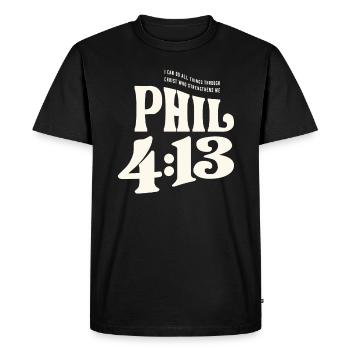 Tout est possible - Philippiens 4 :13 Chrétien - T-shirt Premium bio Homme - noir - Devant - Nico (187cm)