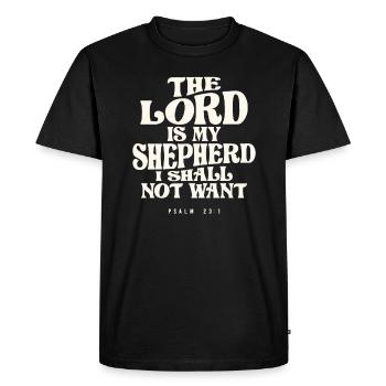 Psalm 23:1 The Lord Guides Me - Christian Quote - Men's Premium Organic T-Shirt - black - Front - Nico (187cm)