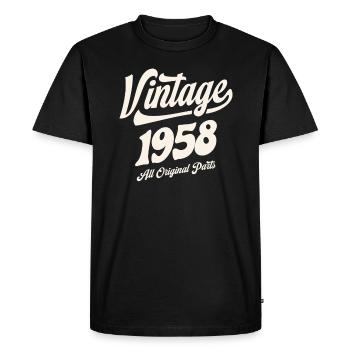 1958 66e anniversaire cadeaux 66 ans hommes femmes - T-shirt Premium bio Homme - noir - Devant - Nico (187cm)