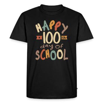 100th Day of School Teachers Kids Child Happy 100 - Men's Premium Organic T-Shirt - black - Front - Nico (187cm)