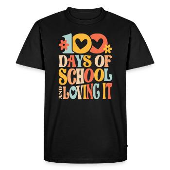 100 Days of School and Loving It - Men's Premium Organic T-Shirt - black - Front - Nico (187cm)