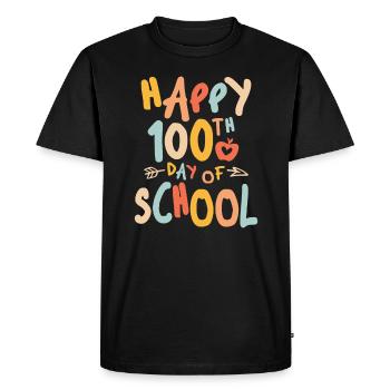 Happy 100th Day Of School Teacher Student - Men's Premium Organic T-Shirt - black - Front - Nico (187cm)