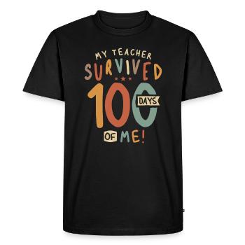 School Boys Girls Kids Gifts 100 Days Of School - Men's Premium Organic T-Shirt - black - Front - Nico (187cm)