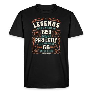 1958 66e anniversaire cadeaux 66 ans hommes femmes - T-shirt Premium bio Homme - noir - Devant - Nico (187cm)