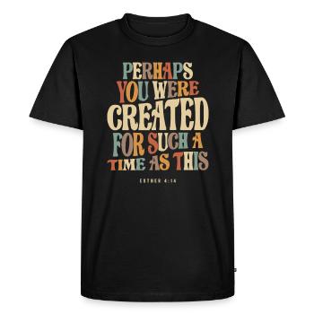 Perhaps You Were Created For Such A Time As This - Men's Premium Organic T-Shirt - black - Front - Nico (187cm)