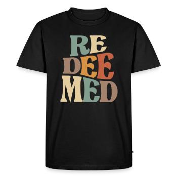 Citation chrétienne rachetée - Foi et rédemption - T-shirt Premium bio Homme - noir - Devant - Nico (187cm)