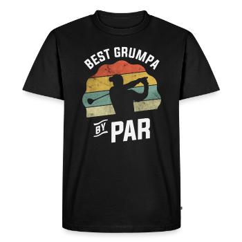 Best Grumpa By Par Golf Golfer Golfing Father's - Men's Premium Organic T-Shirt - black - Front - Nico (187cm)