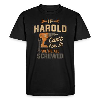 Si Harold ne peut pas le réparer, nous sommes tous foutus - T-shirt Premium bio Homme - noir - Devant - Nico (187cm)