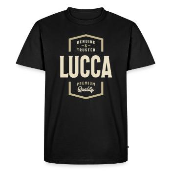 Lucca Nom personnalisé authentique et de confiance Lucca - T-shirt Premium bio Homme - noir - Devant - Nico (187cm)