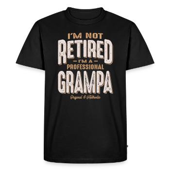 Je ne suis pas à la retraite, je suis un professionnel Grampa drôle - T-shirt Premium bio Homme - noir - Devant - Nico (187cm)