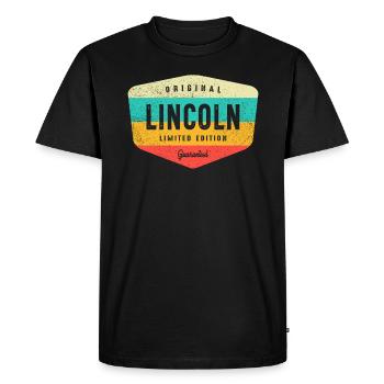 Nom personnalisé Lincoln - Lincoln - T-shirt Premium bio Homme - noir - Devant - Nico (187cm)