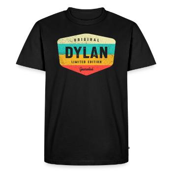 Nom personnalisé Dylan - Dylan - T-shirt Premium bio Homme - noir - Devant - Nico (187cm)