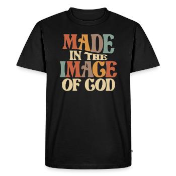 Image Of God Christian Quote - Men's Premium Organic T-Shirt - black - Front - Nico (187cm)
