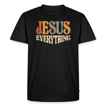 Jesus Everything Inspirational Christian Quote - Men's Premium Organic T-Shirt - black - Front - Nico (187cm)
