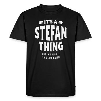 C’est un truc de Stefan, tu ne comprendrais pas - T-shirt Premium bio Homme - noir - Devant - Nico (187cm)