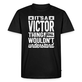 C’est un truc de vainqueur, vous ne comprendriez pas - T-shirt Premium bio Homme - noir - Devant - Nico (187cm)