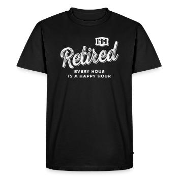 Je suis à la retraite Chaque heure est un happy hour Retraite - T-shirt Premium bio Homme - noir - Devant - Nico (187cm)
