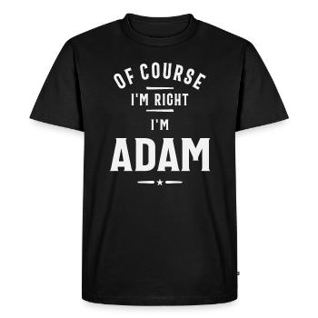 Adam Genuine and Trusted Custom Name Adam - Men's Premium Organic T-Shirt - black - Front - Nico (187cm)