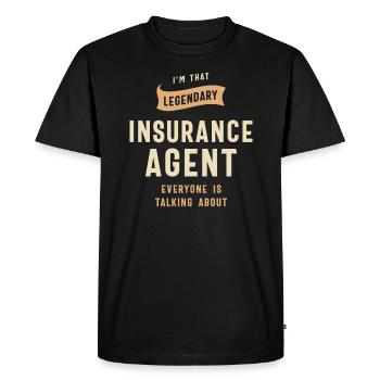 Legendary Insurance Agent - Talk of the Town - Men's Premium Organic T-Shirt - black - Front - Nico (187cm)