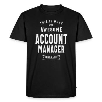 His is What an Awesome Account Manager Looks Like - Men's Premium Organic T-Shirt - black - Front - Nico (187cm)