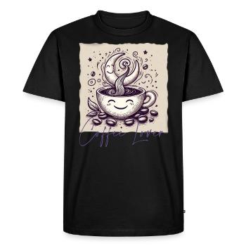 Coffee - Men's Premium Organic T-Shirt - black - Front - Nico (187cm)
