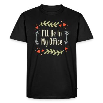 Je serai dans mon bureau Amateurs de jardin - T-shirt Premium bio Homme - noir - Devant - Nico (187cm)