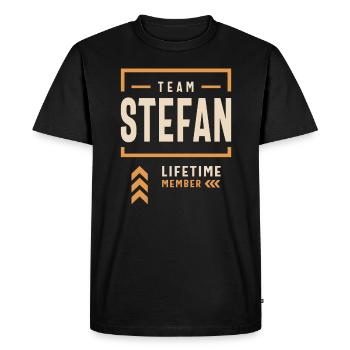 Team Stefan Lifetime Member Funny Name Stefan - Men's Premium Organic T-Shirt - black - Front - Nico (187cm)