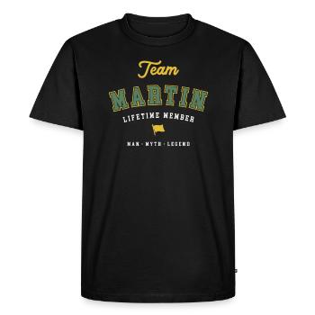 Membre à vie de l’équipe Martin Funny Name Martin - T-shirt Premium bio Homme - noir - Devant - Nico (187cm)