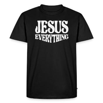 Jésus Tout Citation chrétienne inspirante - T-shirt Premium bio Homme - noir - Devant - Nico (187cm)